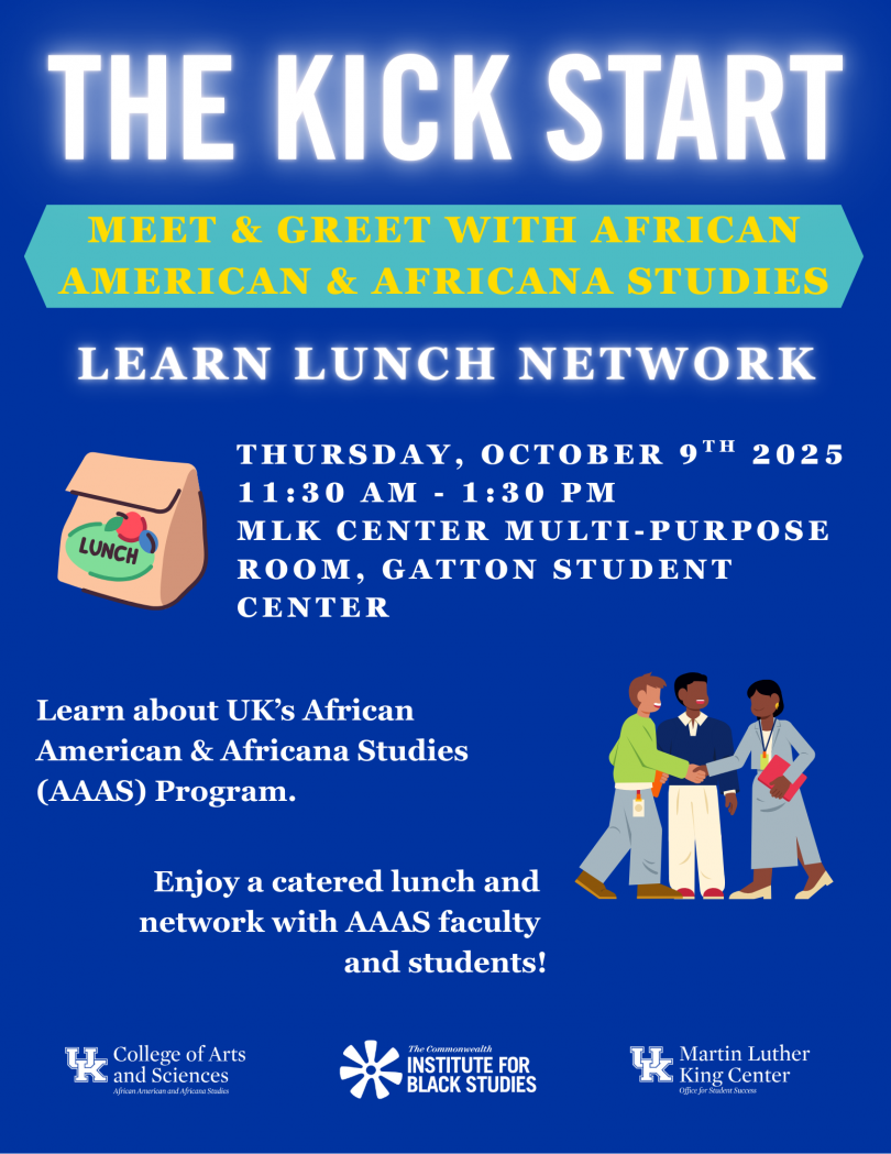 Flyer for meet AAAS faculty event at MLK Center